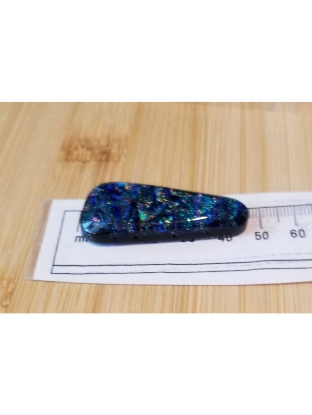 Gemstone Loose Pendant Cabachon  Dichroick glass    50 ct  10 gr 45 mm x 20 mm x
